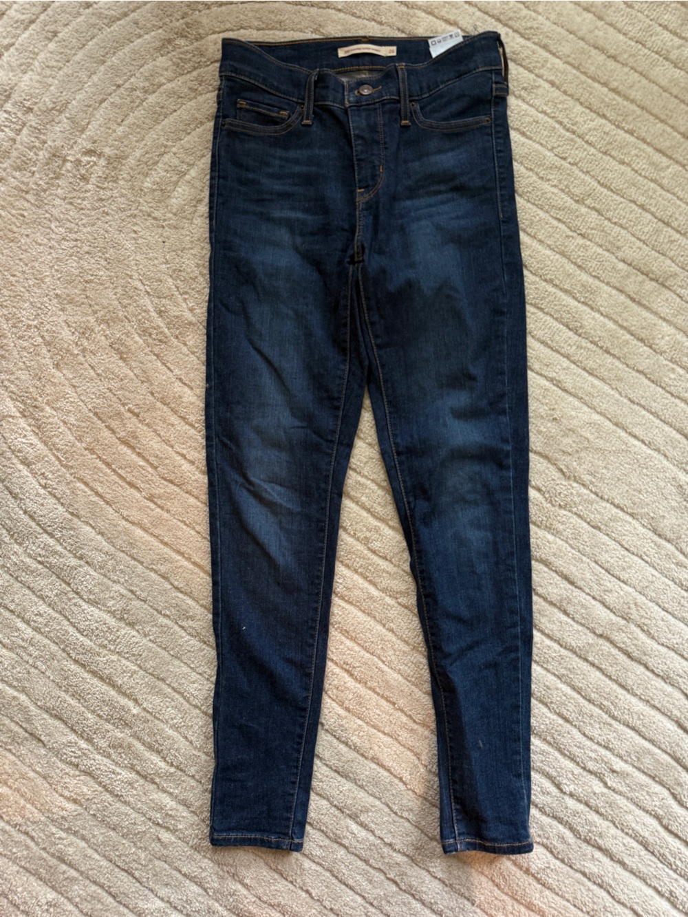 Dark Wash High-Rise Womens Skinny Jeans - Dark Blue Size 26